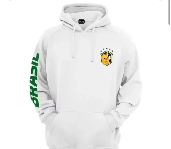 Blusa de frio do brasil moletom canguru torcedor brasileiro masculino e feminino unissex