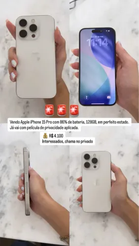 Vendo iPhone 15pro 128gb 86% de bateria
