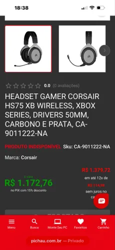 HEADSET CORSAIR HS75 XB Wireless (XBOX SERIES X / S )