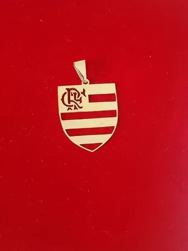 Pingente Time Flamengo Fubebol Clube Ouro 18 Kilates Peso 0.20 Grama 11 mm Ouro Maciço    
