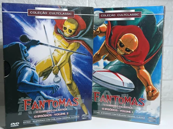 Kit 2 box de Dvds Fantomas Volumes 1 e 2 com 4 cada cada box