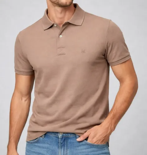 Camisa Polo Suedine Macia Bege