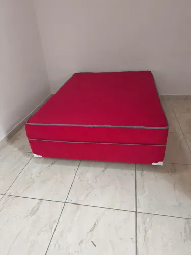 Base box casal com colchão fixo mola ensacadas