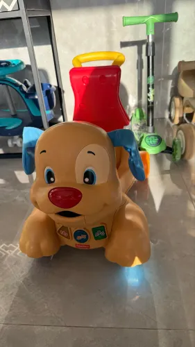 Cachorro andador, carrinho, luzes e sons e brinquedo fisher price R$150