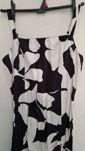 Vestido midi YSC com estampa floral preto e branco