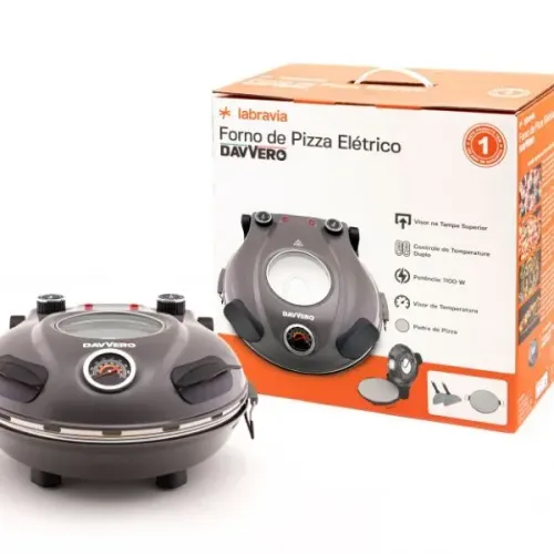 Forno Elétrico Labravia Davvero com Termometro e Pedra Cerâmica Em Aço Inox