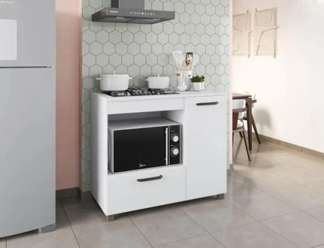 1498.2-Balcão CookTop Manu Plus 4 Bocas Branco Moveis Paraná sr