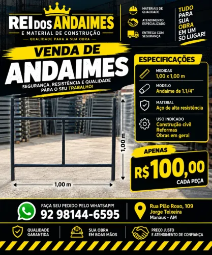 VENDE-SE ANDAIME 1,00X1,00