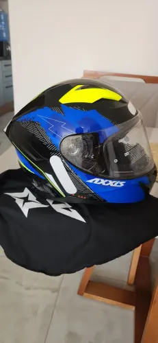 Capacete Axxis Segment Apolo Now C7 na cor azul e preto