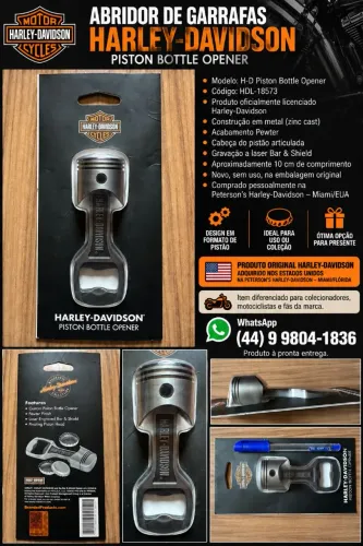 Abridor de Garrafa Harley Davidson originam lacrado