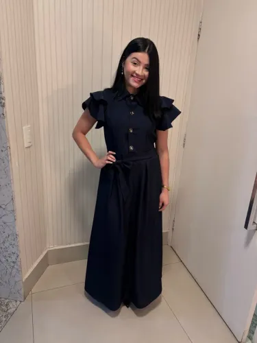 VESTIDO AZUL MARINHO ELEGANTE