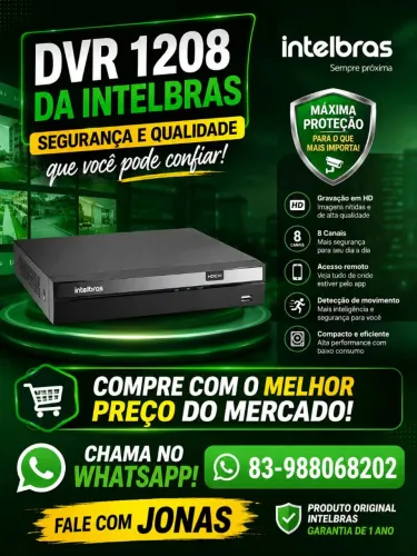 DVR DE 08 CHS INTELBRAS