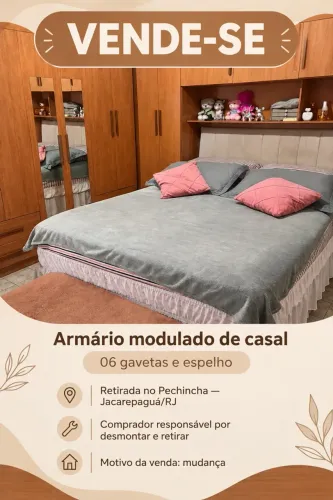 Vendo armário modulado de casal