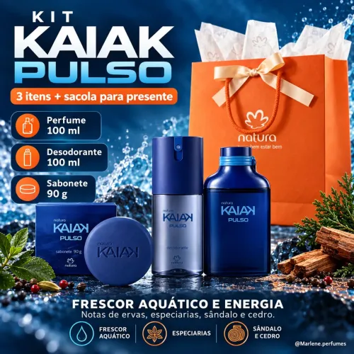 Kit Kaiak Pulso Masculino 3 Itens Natura
