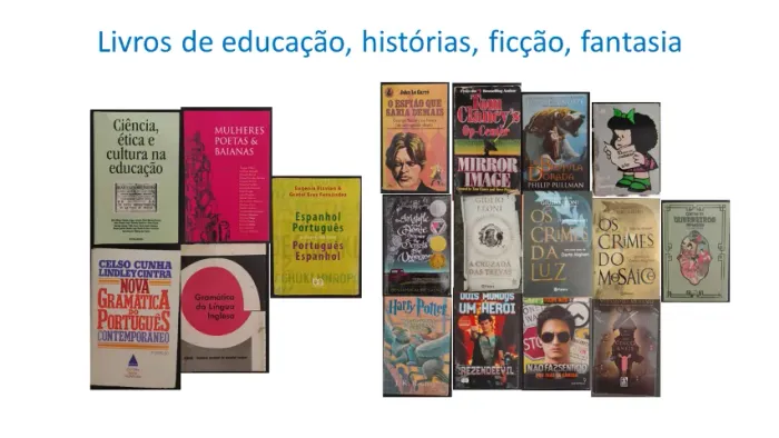 Livros de educação, histórias, ficção, fantasia