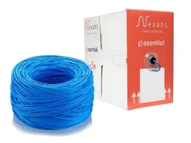 Caixa Cabo Rede Nexans 305 Metros Utp Cmx 4 Par 100% Cobre Cor azul