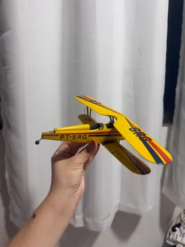 Avião Bioplano colecionável em Miniatura de Coleção - Estilo Vintage