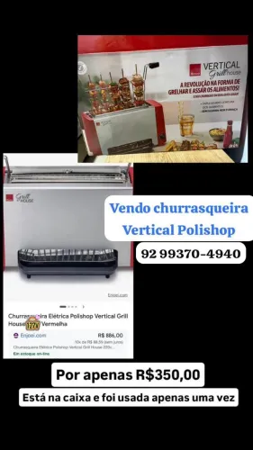 Churrasqueira Elétrica Ronco Vertical Grill House Polishop