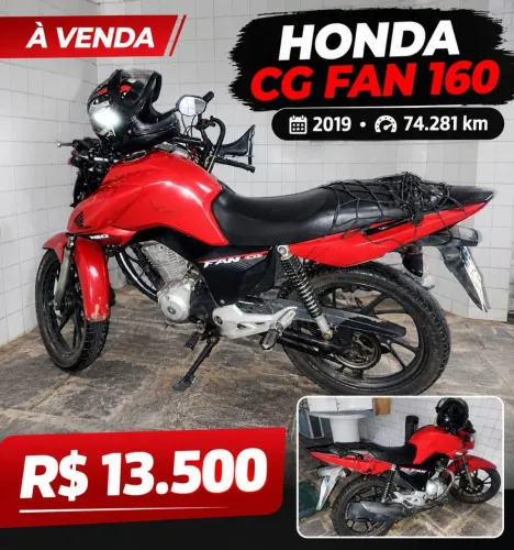 ? Honda CG Fan 160 2019 - R$ 13.500 - IPVA PAGO