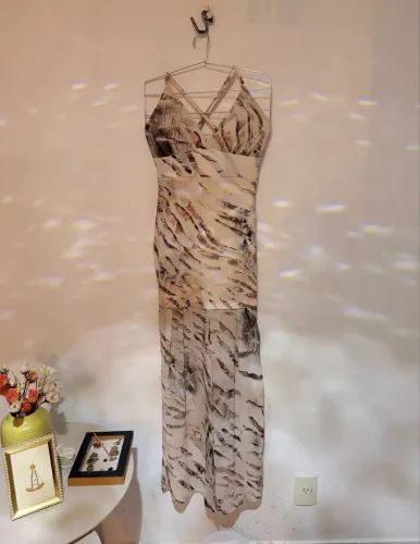 Vestido longo estampado - Tam. 38