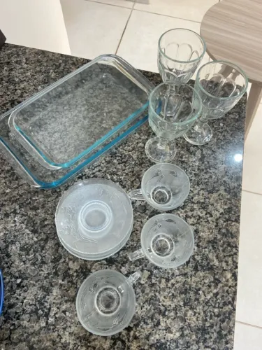 Kit xícara,taça e travessa