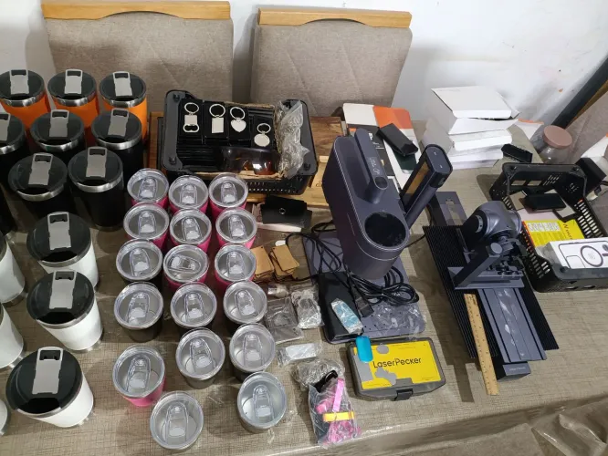 Máquina laserpecker LP4+ estoque de materiais