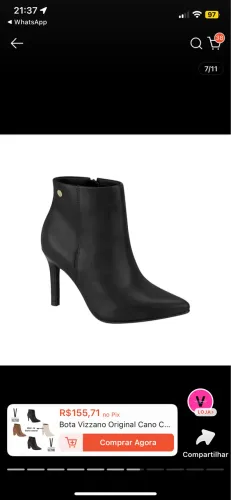 Bota de salto bico fino