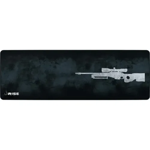 Mousepad Gamer Rise Mode Speed, Sniper, Estendido (900x300mm), Cinza, Borda Costurada