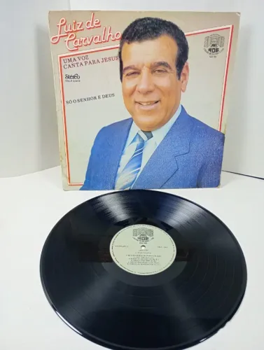 LP Vinil Luiz de Carvalho - Uma Voz Canta Para Jesus / Só o Senhor é Deus (Gravadora R.D.E