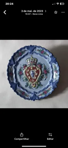 Prato Português Vestal porcelana portuguesa maravilhosa muito antigo