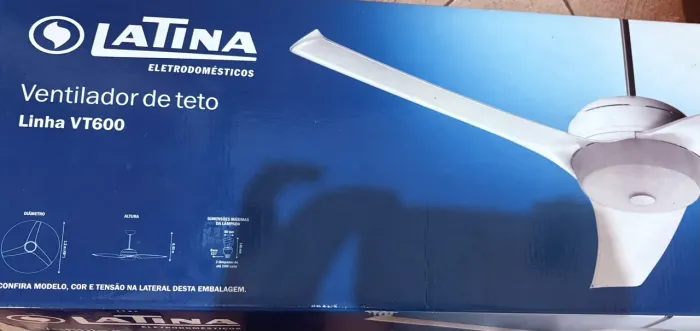 Ventilador de Teto Latina VT673 com Controle Remoto - 127V | NOVO