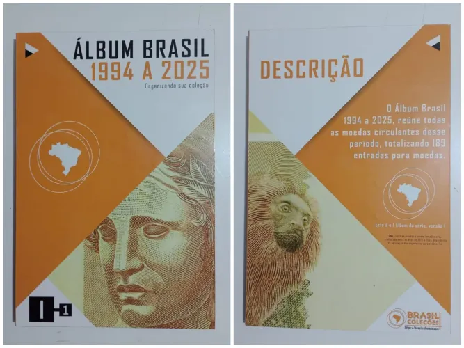 Álbum para moedas antigas de 1994 a 2025 