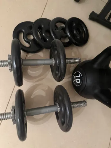 Par De Halteres Barra 35cm Maciça + 20kg Peso Academia