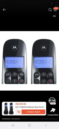 Telefone sem fio kit com 2 MOTOROLA DECT 6.0  !