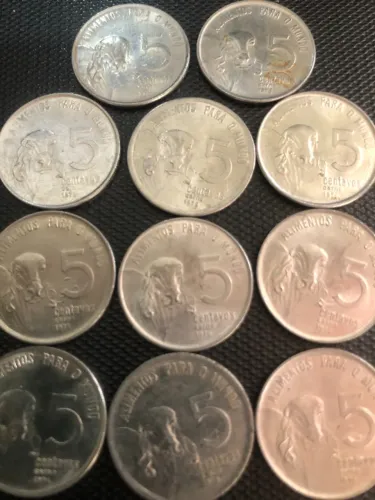 Moedas de 5 centavos alimentos para o mundo cunho marcado (11)