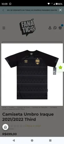 Camisa seleção Iraque umbro Tam M/G