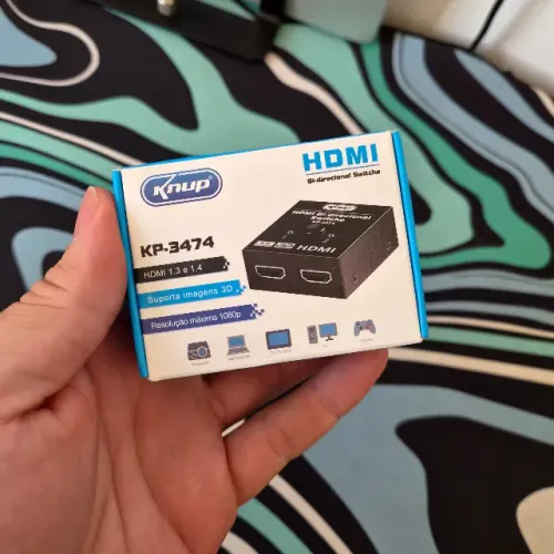 Switch HDMI Knup KP-3474 Bidirecional 2 Portas (1x2 / 2x1)