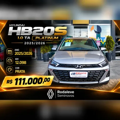 Hyundai HB20S Platinum 1.0 TB Flex 12V AUT 2026