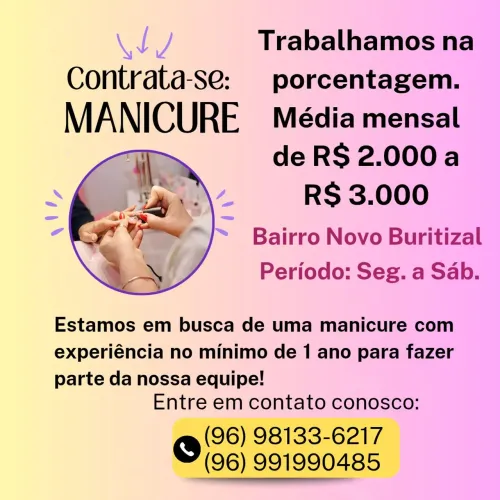 Contrata-se Manicure 