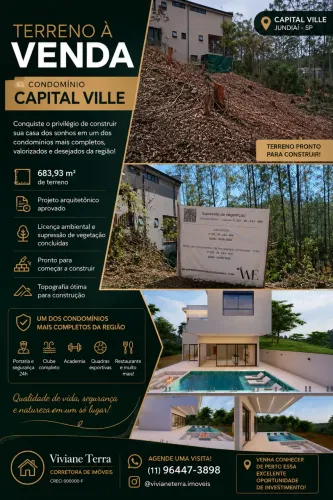 Vendo terreno no Condomínio Capital Ville 3 condomínio fechado com área de lazer completa