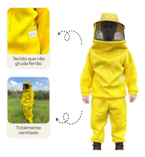 Roupa Apicultor 100% Antiferroadas Sr Premium Jaleco Calça