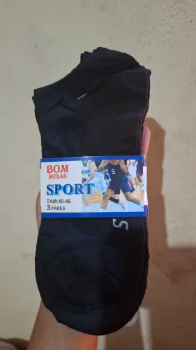 Kit 3 Pares de Meias Pretas Sport