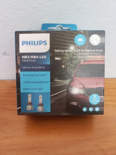 Par de Lâmpadas LED Philips Ultinon Pro6100 HL HB3/HB4