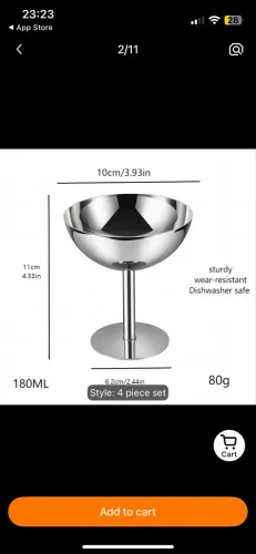Jogo taças de sobremesa inox