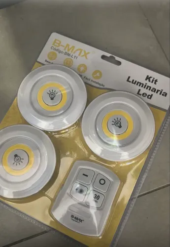6 luminárias led spot teto ou parede sem fio com controle 