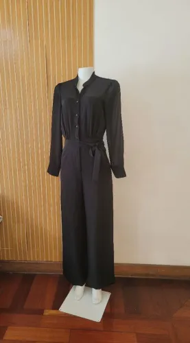 Macacão feminino longo preto luxo concept tam M