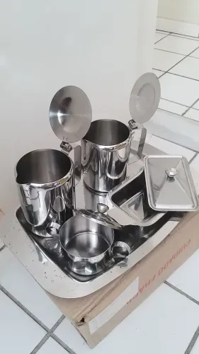 Conjunto de café de inox 