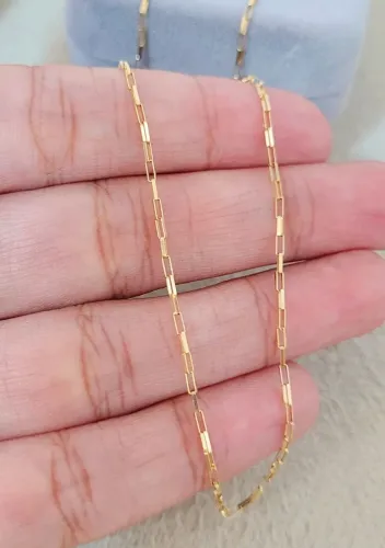 Cordão bloquinho 70cm 3g Ouro 18k - DESCONTO!