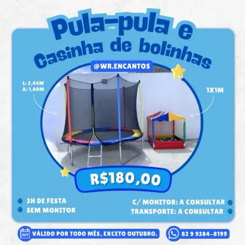 aluguel de pula-pula e casinha de bolinhas