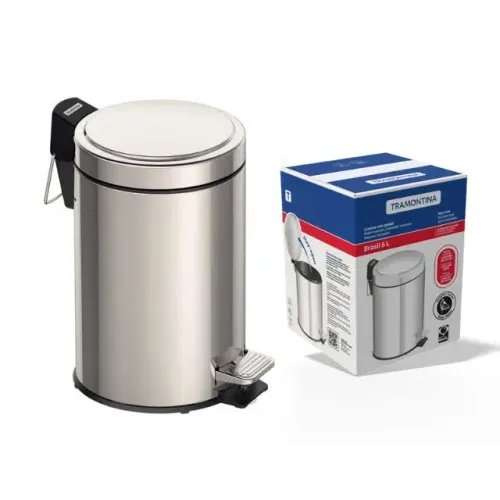 Lixeira em Aço Inox Tramontina 5 Litros com Pedal